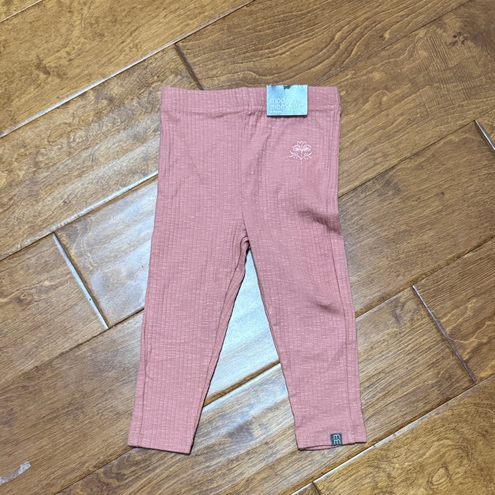 NWT Size 12M Modern Moments Pink Leggings with flower detail